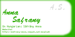 anna safrany business card